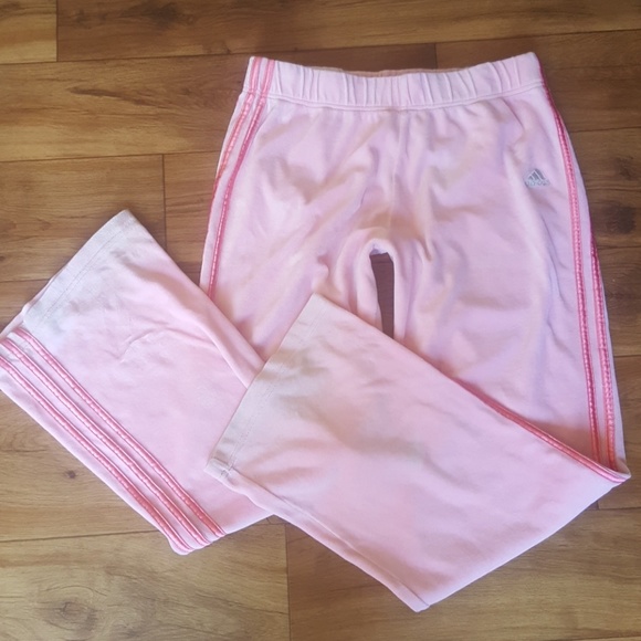 adidas Pants - Adidas Velour Pink Drawstring Pants Women's